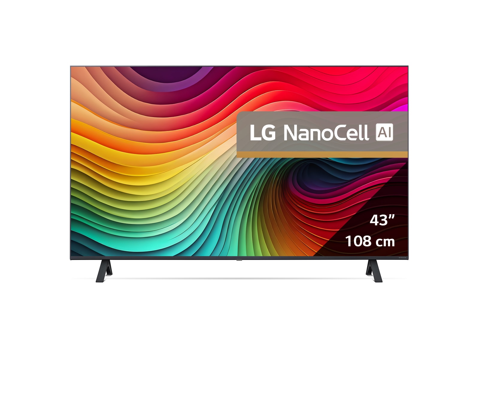 LG AI NANO81 de 43'', 4K Smart TV, Rezumatul dimensiunilor lățimii ecranului, înălțimii ecranului, înălțimii totale cu suportul, lățimii și adâncimii suportului, 43NANO81T3A, thumbnail 2